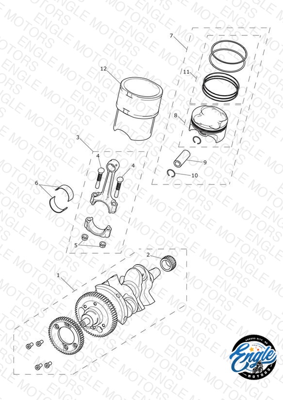Crankshaft, Connecting Rods, Pistons & Liners