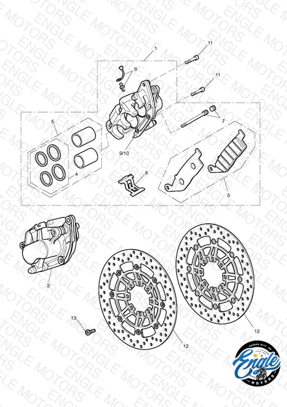 Front Brake Caliper & Discs