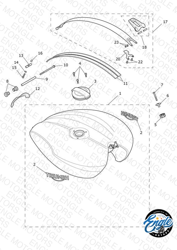 Fuel Tank - Silver Ice/Cranberry Red Tanks - BB9913 > BM5580