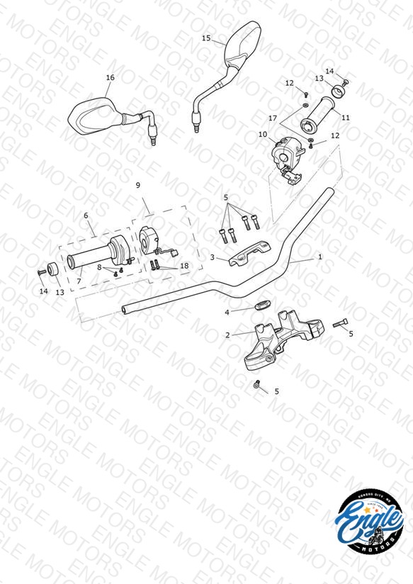Handlebars, Top Yoke & Mirrors