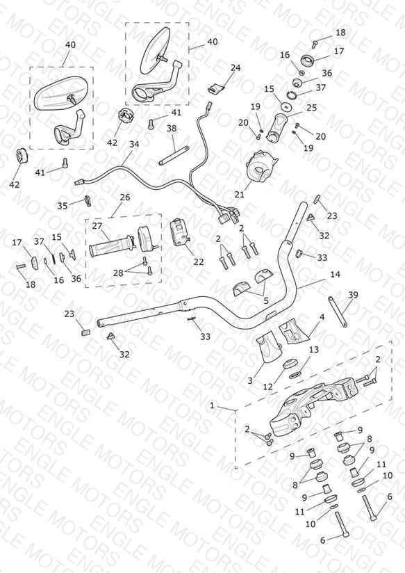 Handlebars, Upper Yoke & Mirrors