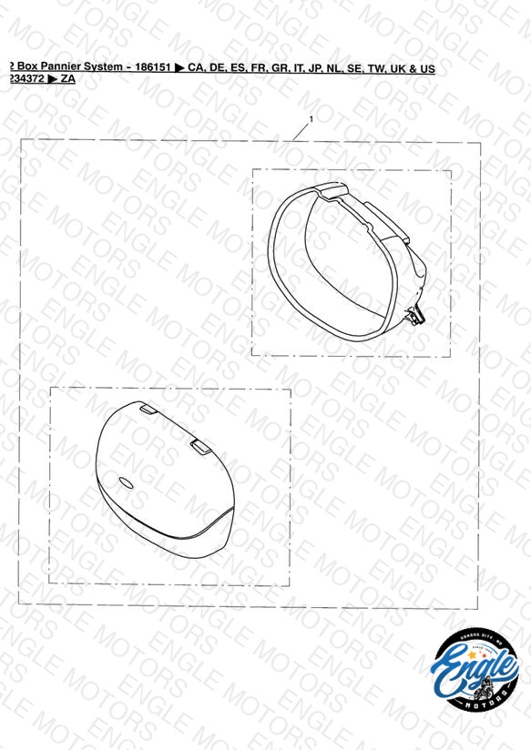 2 Box Pannier System - 186151 > CA,DE,ES,FR,GR,IT,JP,NL,SE,TW,UK & US 234372 >ZA