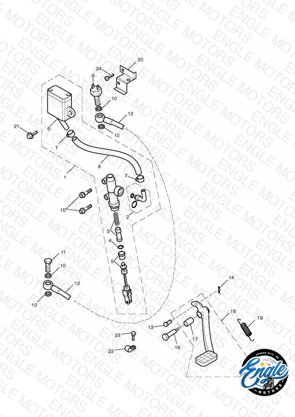 Rear Brake Master Cylinder, Reservoir & Pedal