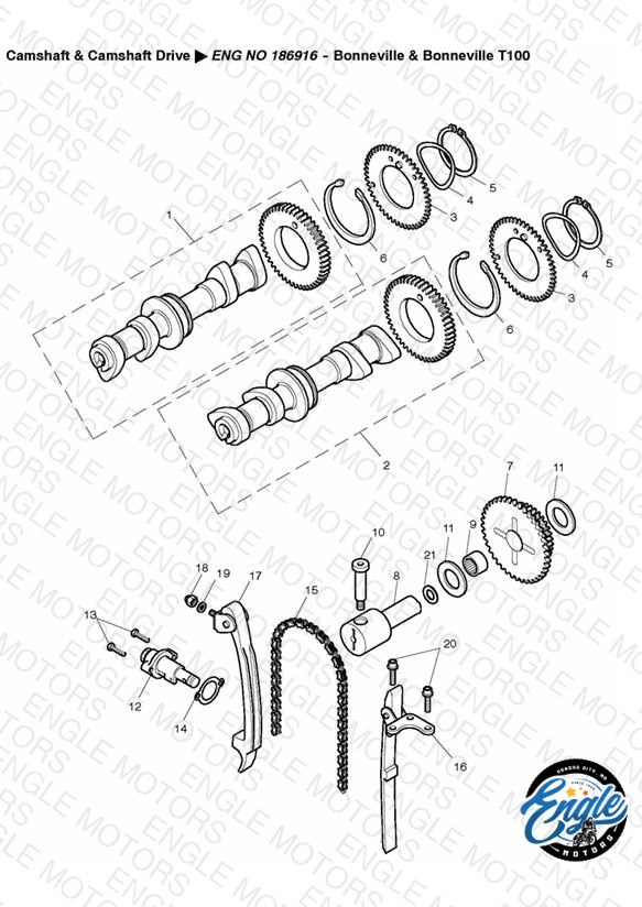Camshaft and Drive » ENG NO 186916 - Bonneville & Bonneville T100
