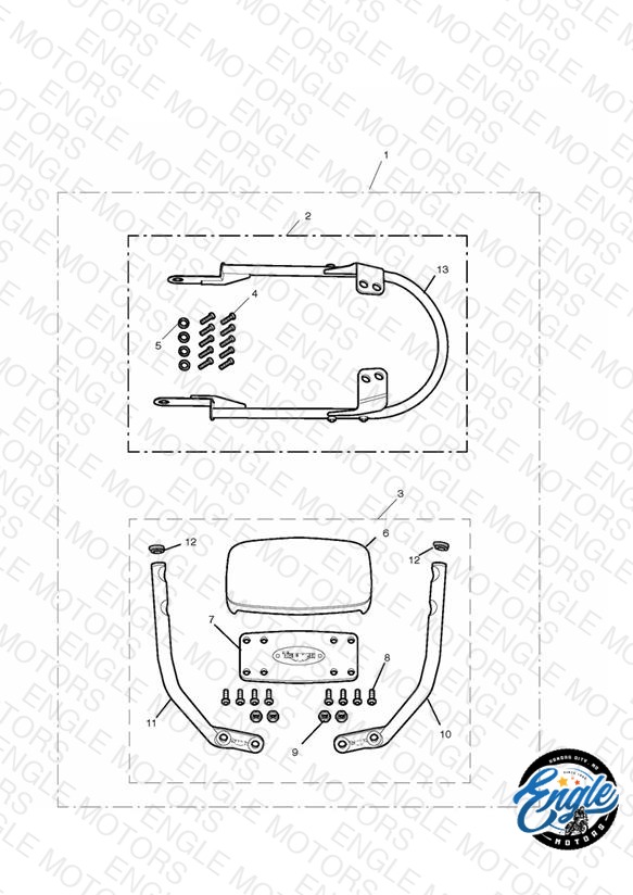 Passenger Backrest Low Kit