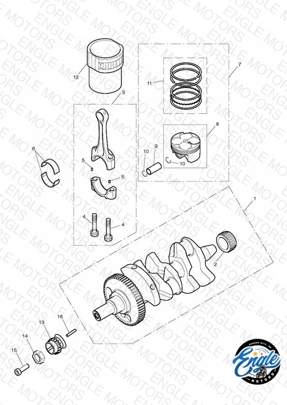 Crankshaft, Connecting Rods, Pistons & Liners