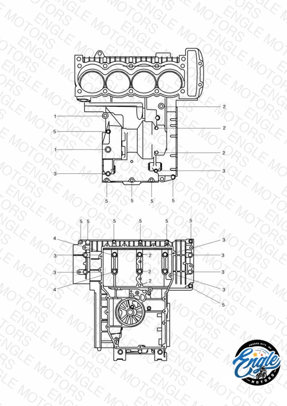 Crankcase Fixings 4 Cylinder Black