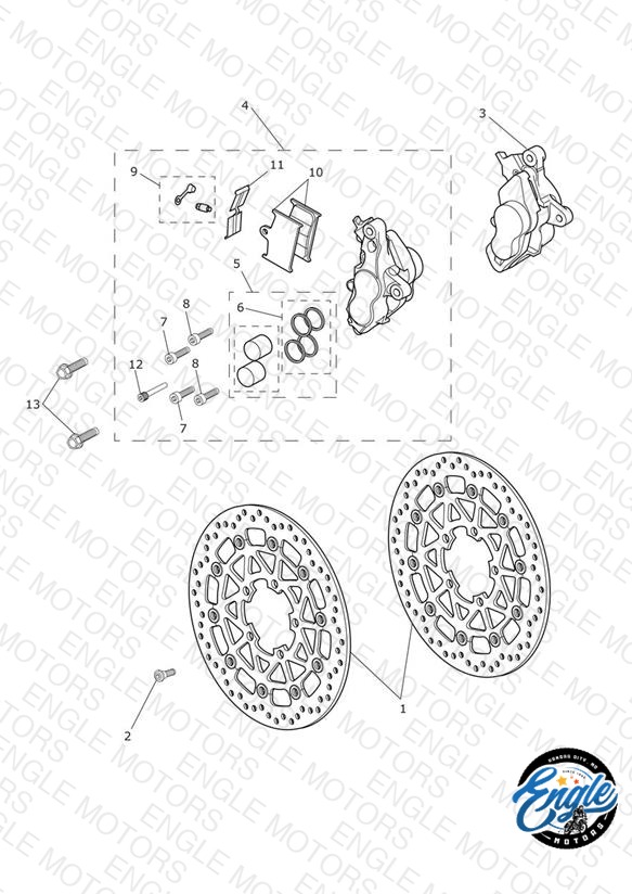 Front Brake Caliper & Discs