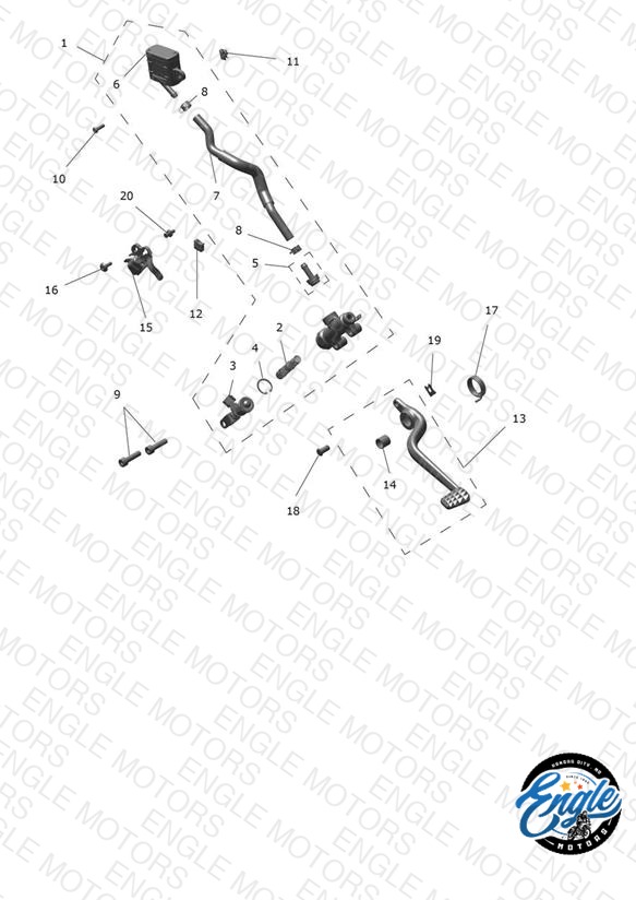 Rear Brake Master Cylinder, Reservoir & Pedal