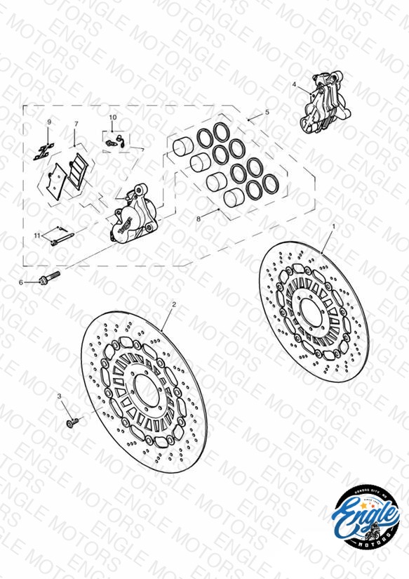 Front Brake Caliper and Disc