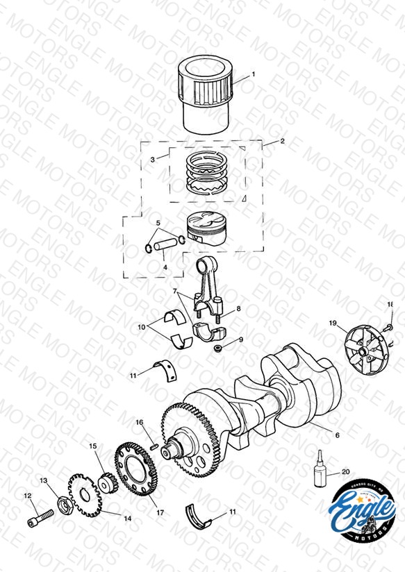 Crankshaft/Conn Rod/Pistons and Liners 885cc Engine