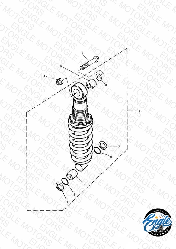 Rear Suspension Unit All models to VIN 9082 and All 750cc models