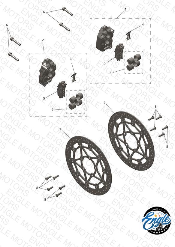 Front Brake Caliper & Discs