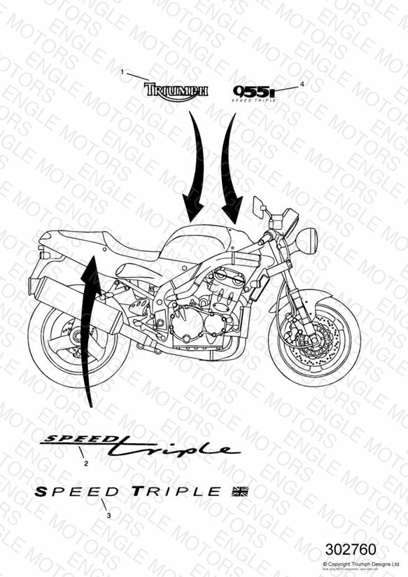 Bodywork - Decals 955cc Engine
