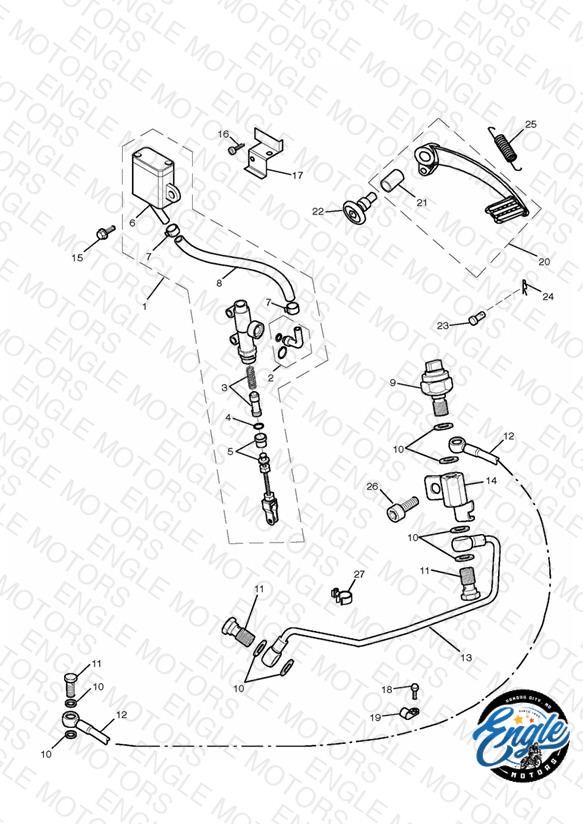 Rear Brake Master Cylinder, Reservoir & Pedal