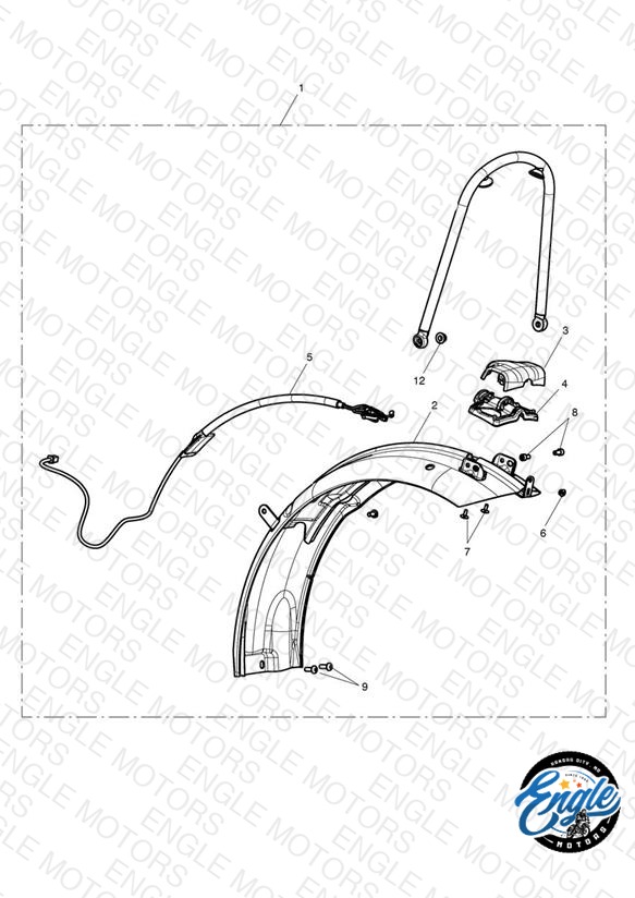 Rear Mudguard, Short, Kit - US Only