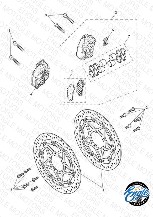 Front Brake Caliper & Discs