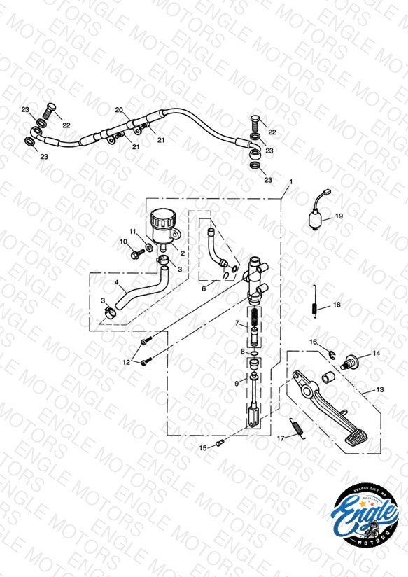 Rear Brake Master Cylinder, Reservoir & Pedal