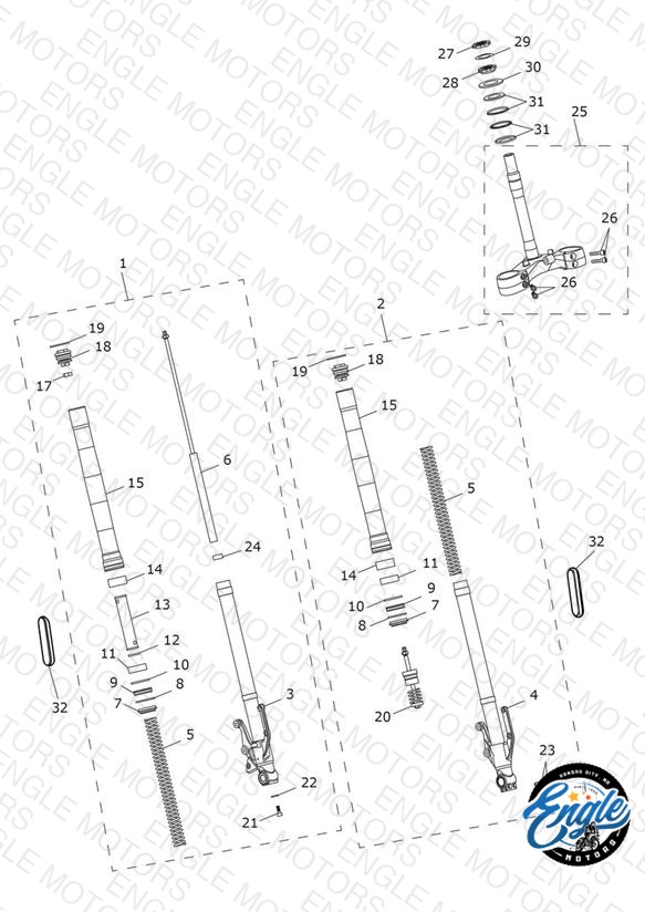 Front Forks & Lower Yoke Assy