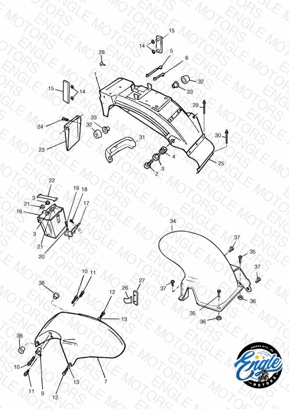 Mudguards/Chainguard/Battery Box Sprint Executive