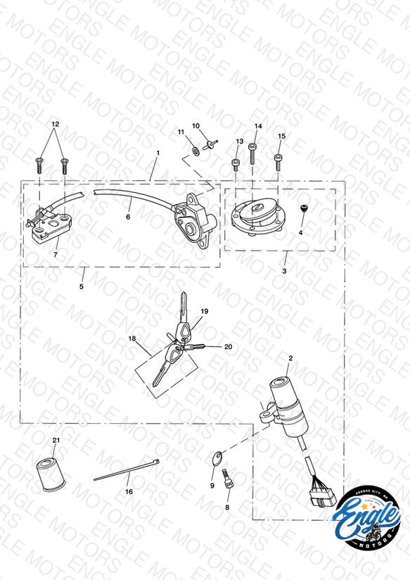 Ign Switch/Lock Set - ROW: 356390 > 361723; & 370066 > - US, CA, TW: 356465 > 361723; & 370785 >