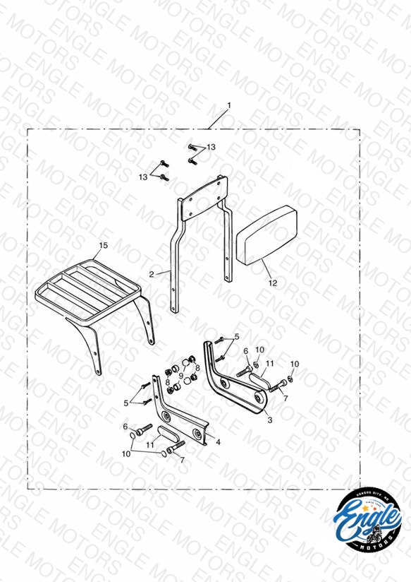 Passenger Backrest Tall / Luggage Rack Kit