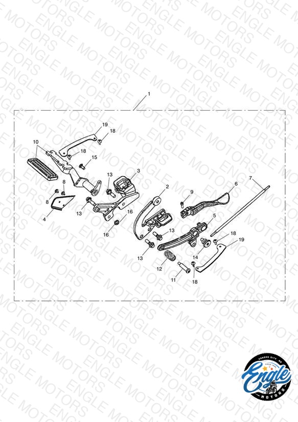 Footboard Control & Mtg Kit, Rider