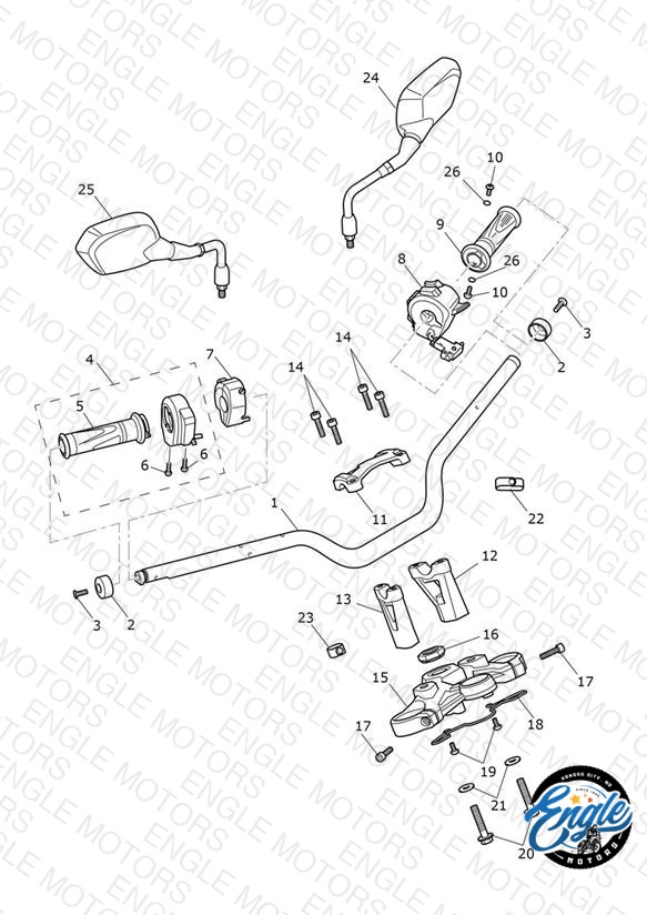 Handlebars, Top Yoke & Mirrors