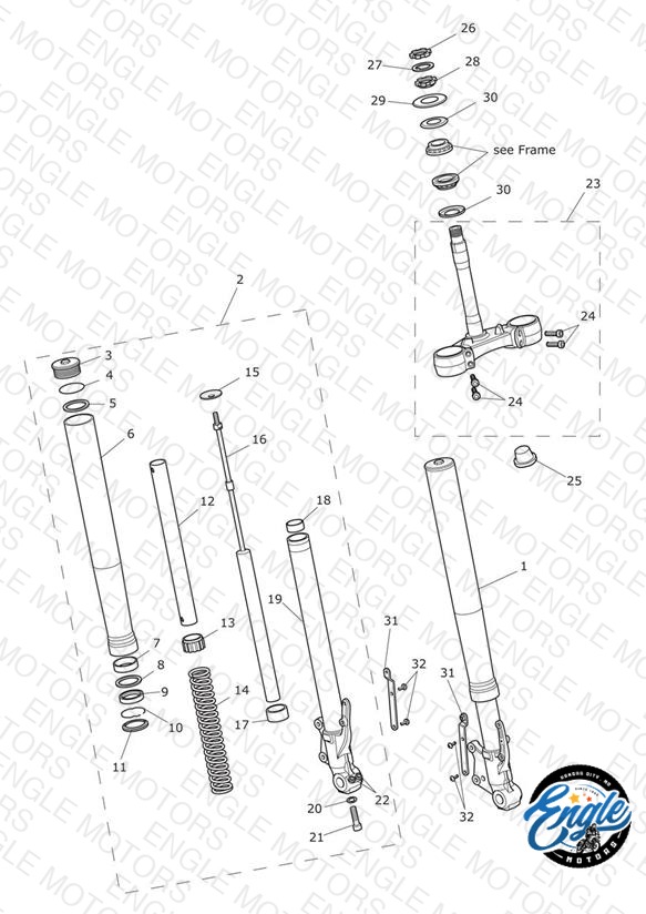 Front Forks & Yokes - Low Ride Height Version Only
