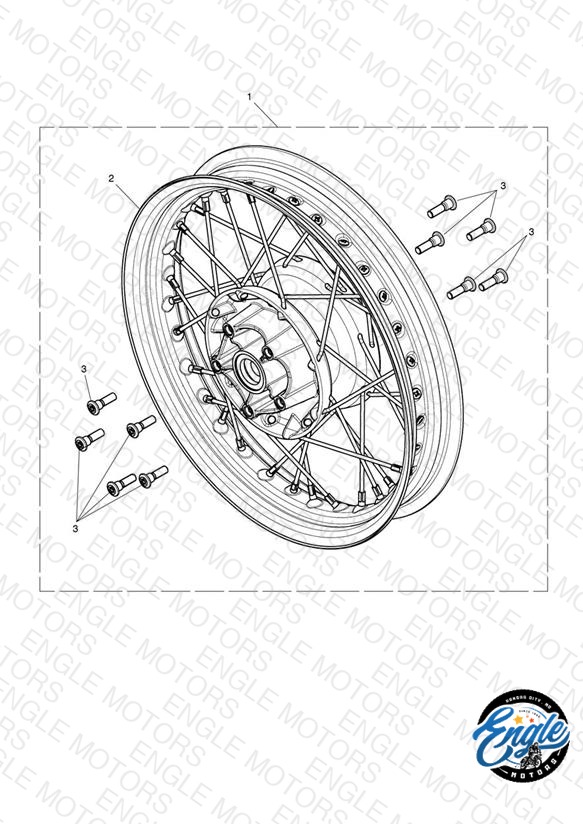 Front Wheel Kit, Black, 16"
