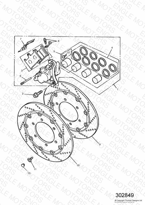 Front Brake Caliper and Disc