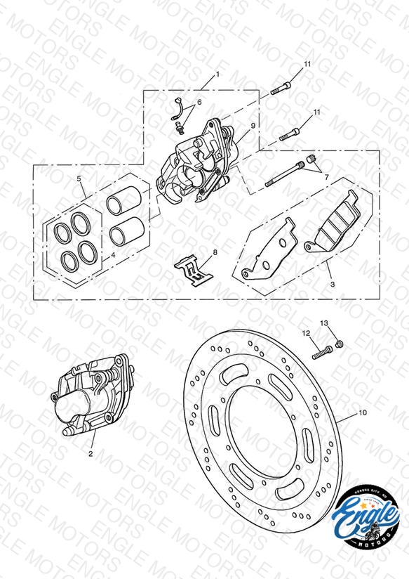Front Brake Caliper and Disc