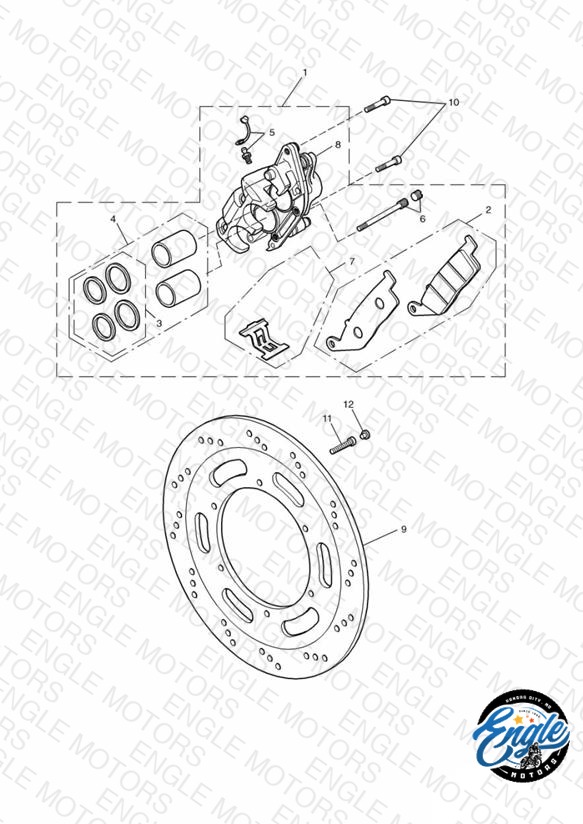 Front Brake Caliper and Disc