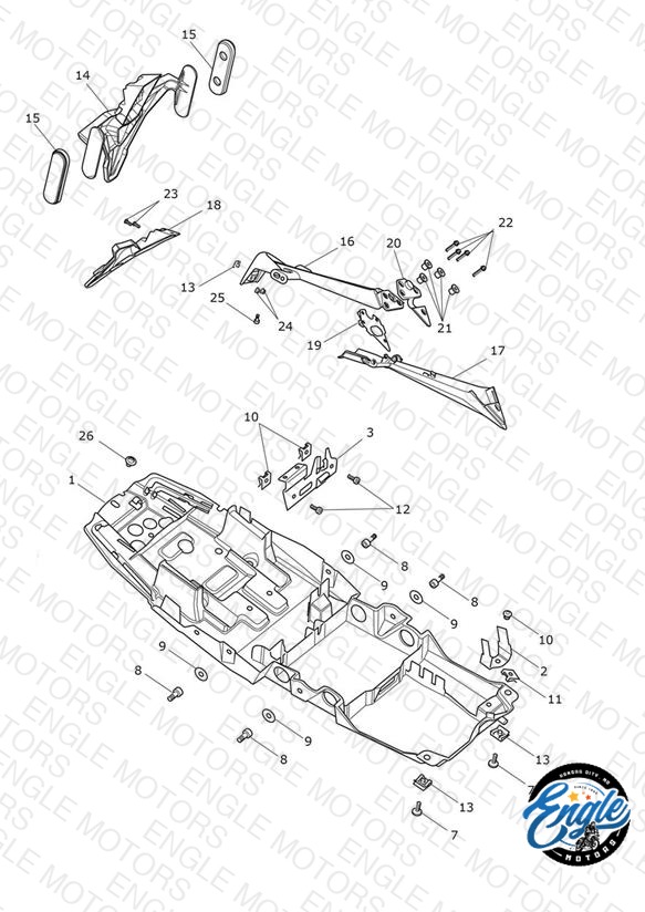 Rear Mudguard & No Plate Brkt
