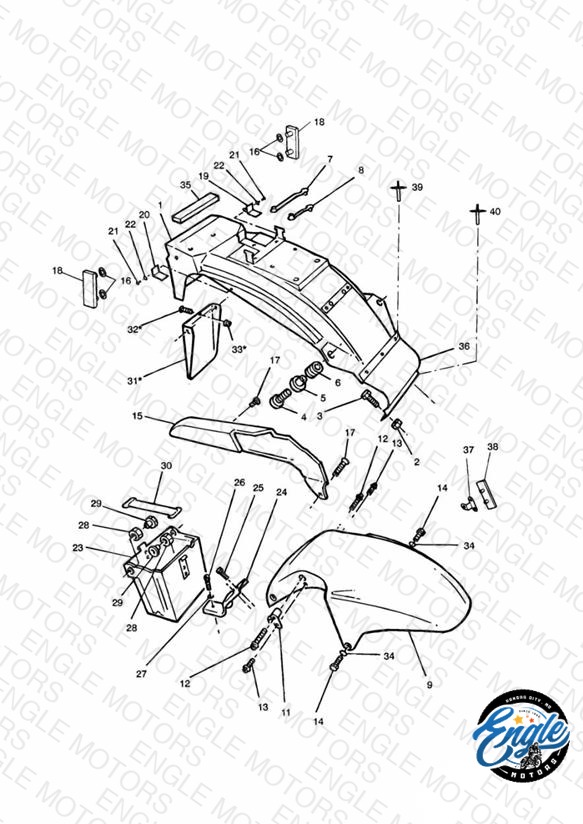Mudguards/Chainguard/Battery Box