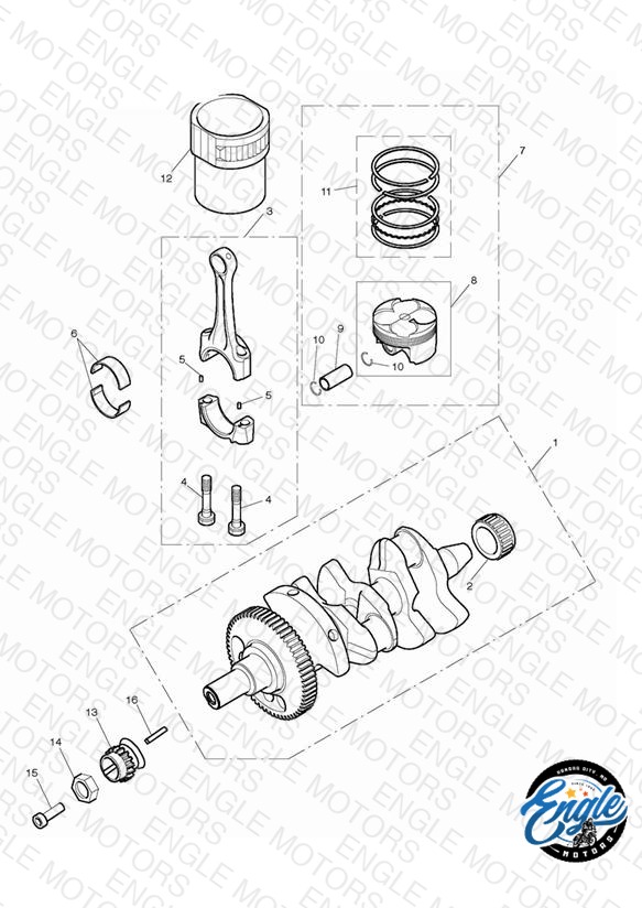 Crankshaft, Connecting Rods, Pistons & Liners
