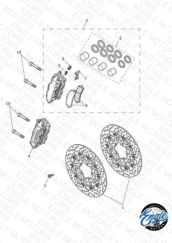 Front Brake Caliper & Discs
