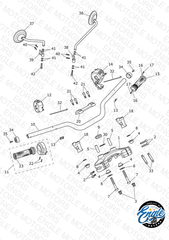 Handlebars, Top Yoke & Mirrors