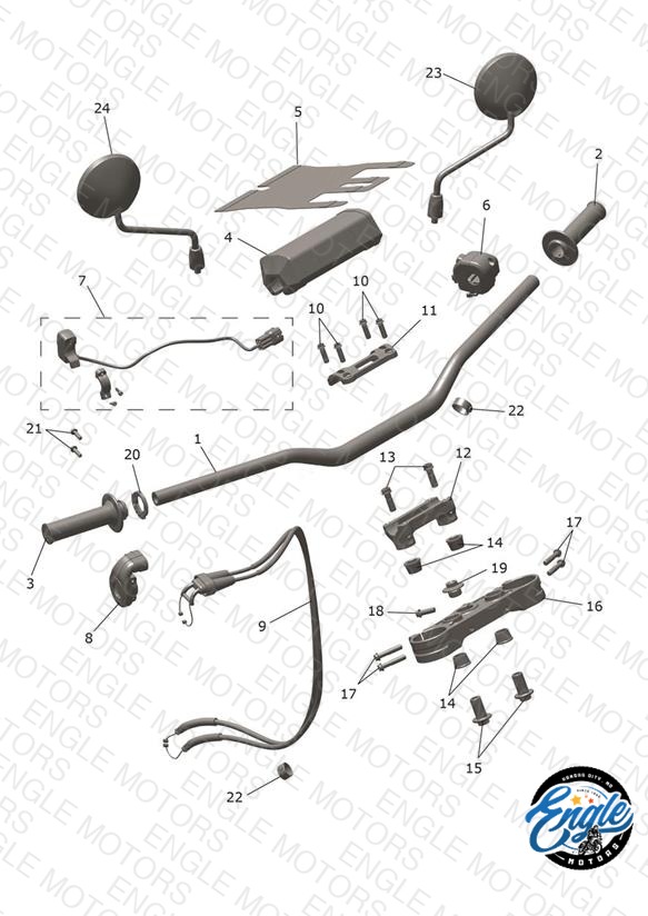 Handlebars, Upper Yoke & Mirrors