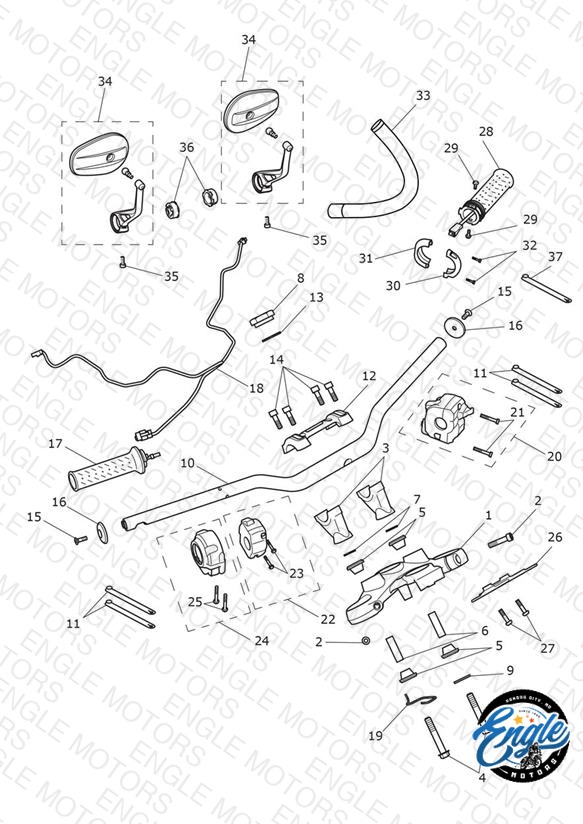 Handlebars, Top Yokes & Mirrors > 920185 All Expt BR & > 932928 - BR Only