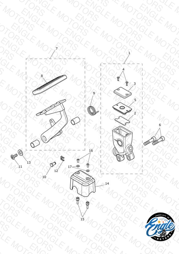 Rear Brake Master Cylinder, Reservoir & Pedal