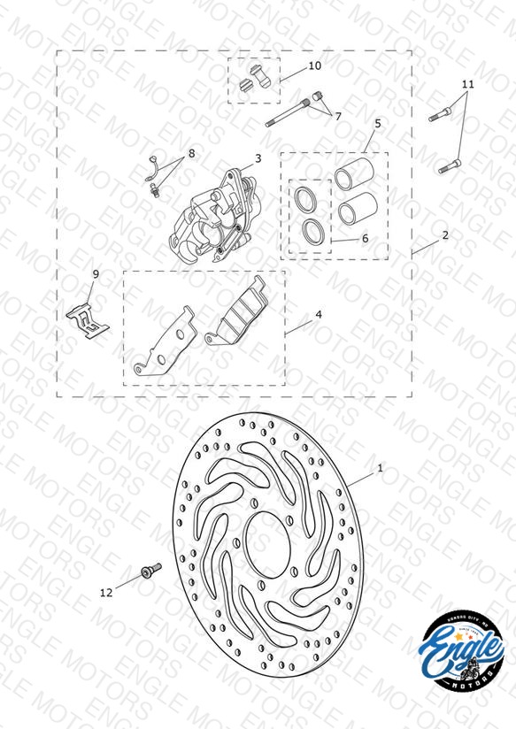 Front Brake Caliper & Disc > 914972 - All Expt BR & IN, > 917474 - BR & IN Only