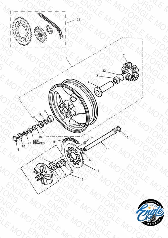 Rear Wheel/Final Drive 900cc Model