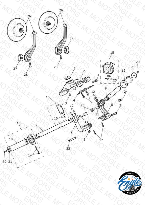 Handlebars, Top Yoke & Mirrors