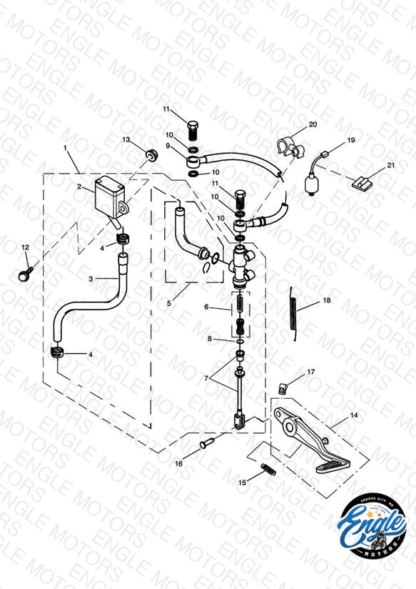 Rear Brake Master Cylinder, Reservoir & Pedal