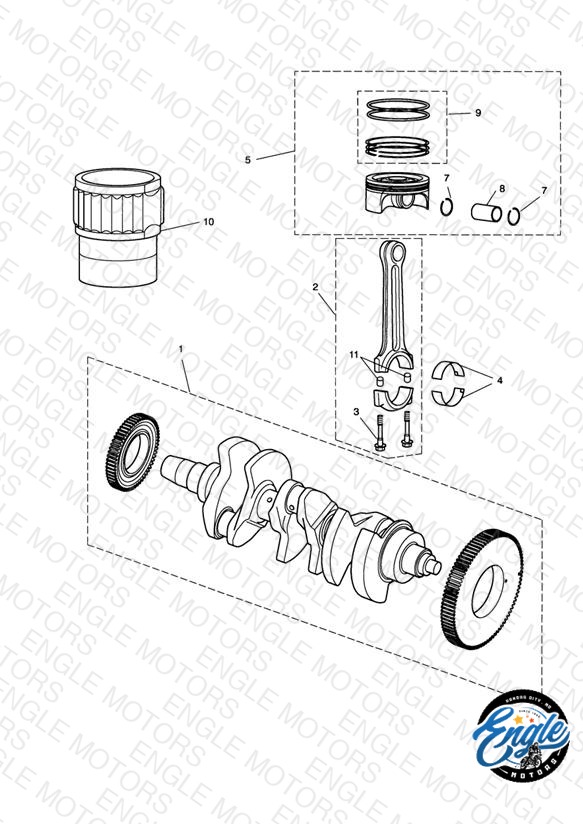 Crankshaft,Connecting Rods,Pistons & Liners