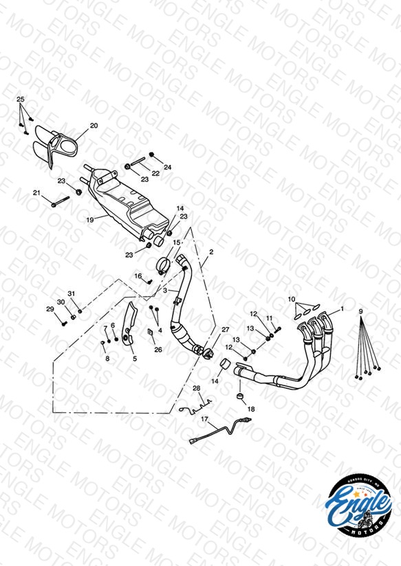 Exhaust System - All markets except AU, NZ & ZA 281466>