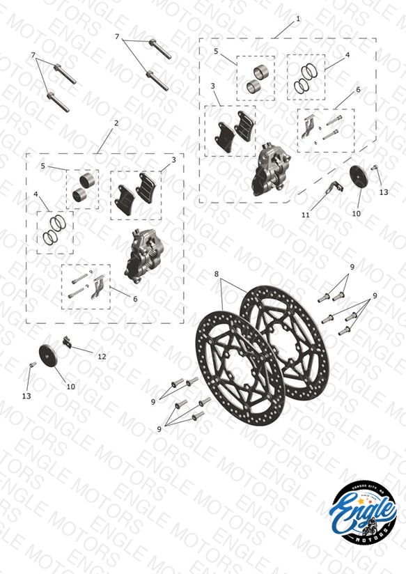 Front Brake Caliper & Discs