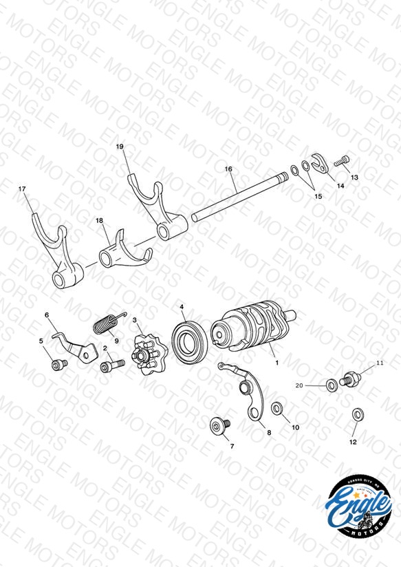 Gear Selector Drum - Eng No 340170 > Eng No 563846