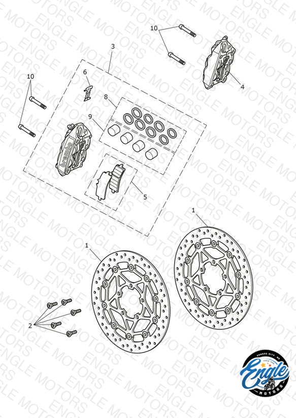 Front Brake Caliper & Disc